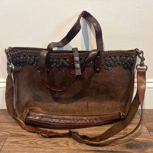 Campomaggi Distressed Leather Bag with Studded Patch